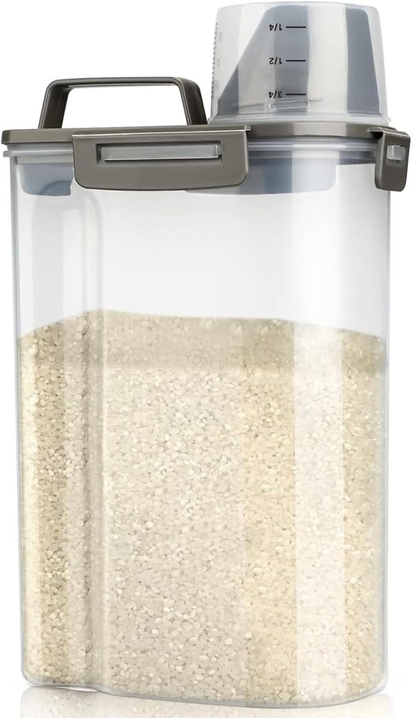 3 5lb Airtight Rice & Flour Dispenser with Measuring Cup