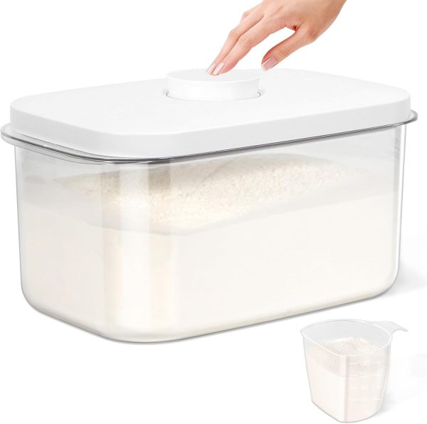 12lb Airtight Rice & Pet Food Container, 6 34 Qt, Pop Up Lid