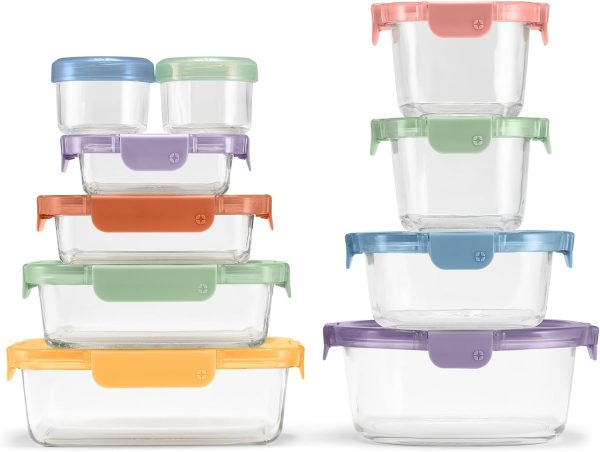 Leakproof Glass Meal Prep Containers with Airtight Lids, Freezer Safe