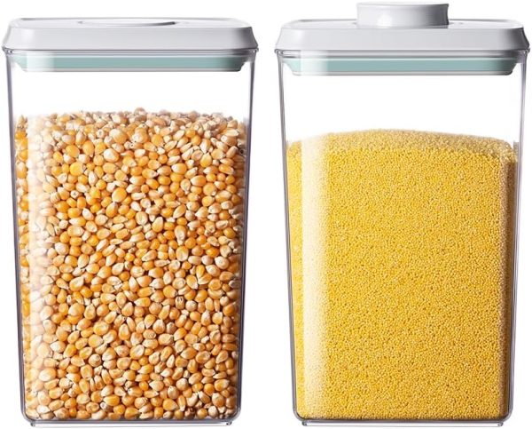 2 Pack 2 9Qt Airtight Pop Containers with One Button Lids