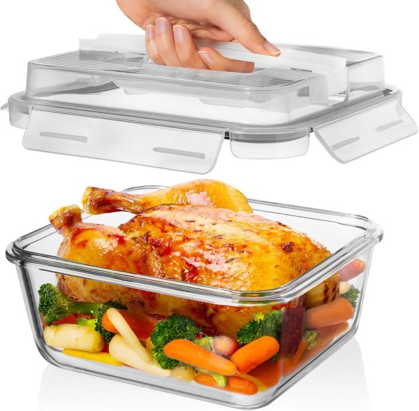 91oz Large Glass Storage Container with Lid, Oven & Microwave Safe
